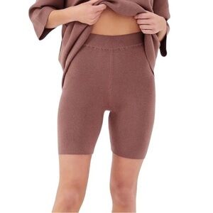 4th & Reckless Irina Knit Brown Cycling Shorts